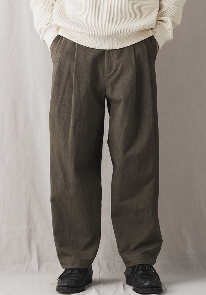 Canvas Trousers:Dark Moss Gray
